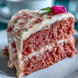 Decadent Bridal Shower Rosé Velvet Cake, perfect for celebrations, with a gleaming drip.
