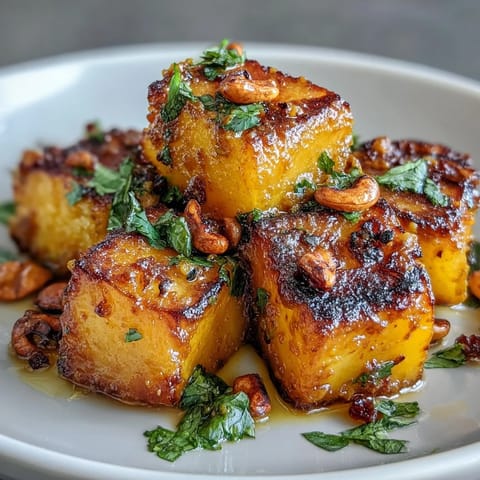 A close-up view of Curried Celeriac in a rustic ceramic bowl, ready to serve alongside fluffy basmati rice.
