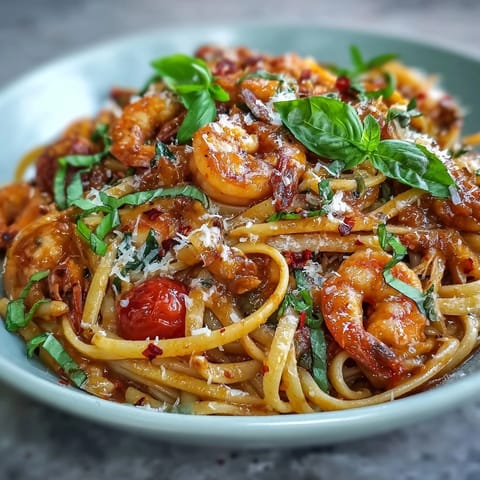 Italian Drunken Noodles feature al dente spaghetti tossed in a rich Chianti tomato sauce with spicy Italian sausage and sweet cherry tomatoes.