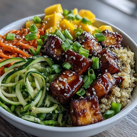 Drizzled with a sweet and savory gluten-free teriyaki sauce, this healthy Easy Teriyaki Quinoa Bowl makes a perfect quick dinner.