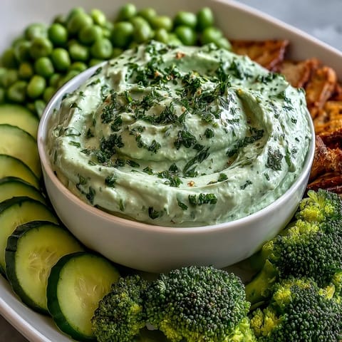 Fresh green snack board with cucumber, snap peas, and avocado ranch dip, perfect for healthy gatherings.