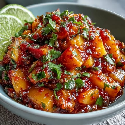 Vibrant peach jalapeño salsa bursts with color atop grilled fish.