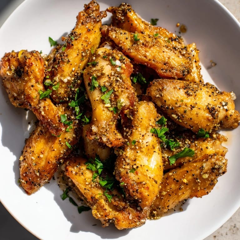 Tender, juicy Lemon Pepper Wings with a perfectly seasoned crust, ideal for game day snacking.
