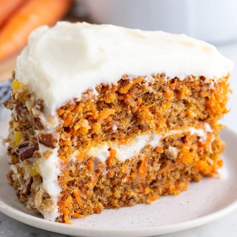 Imagine a beautifully frosted carrot cake, spiced with cinnamon, ready to eat.