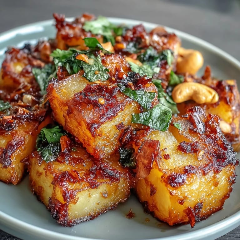 Steaming hot Curried Celeriac topped with chopped cilantro and a lime wedge, highlighting the rich golden curry sauce.