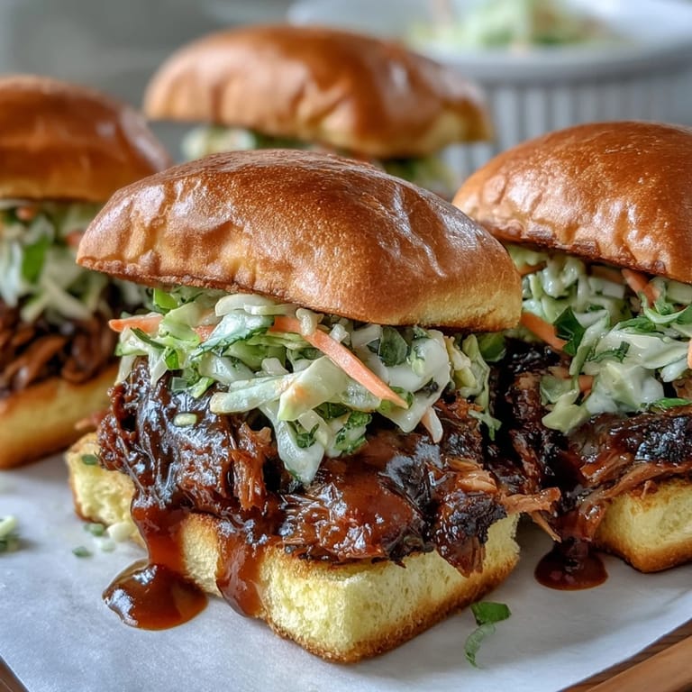 3. Smoky, slow-cooked brisket sliders with zesty BBQ sauce, crunchy slaw, and buttery toasted buns—ideal for sharing.