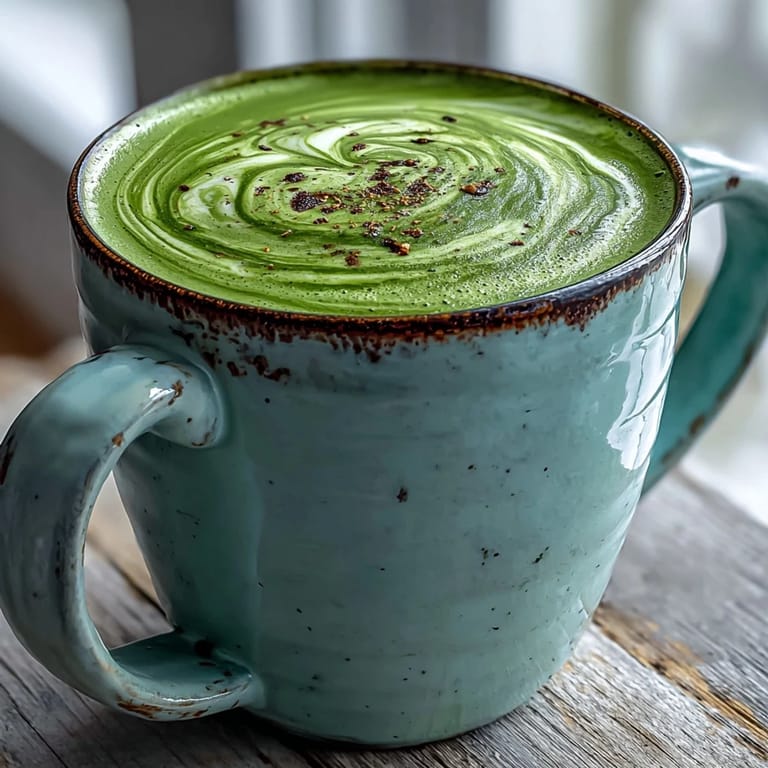 Whisked matcha and oat milk create a frothy, delicious vegan latte for mornings.