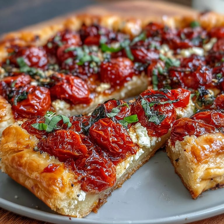 Savory feta and sweet tomatoes in a flaky Roasted Cherry Tomato and Feta Galette.