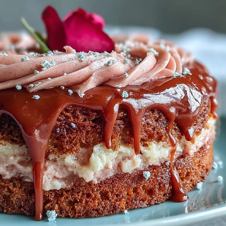 A dreamy Bridal Shower Rosé Velvet Cake, moist and adorned with edible gold.